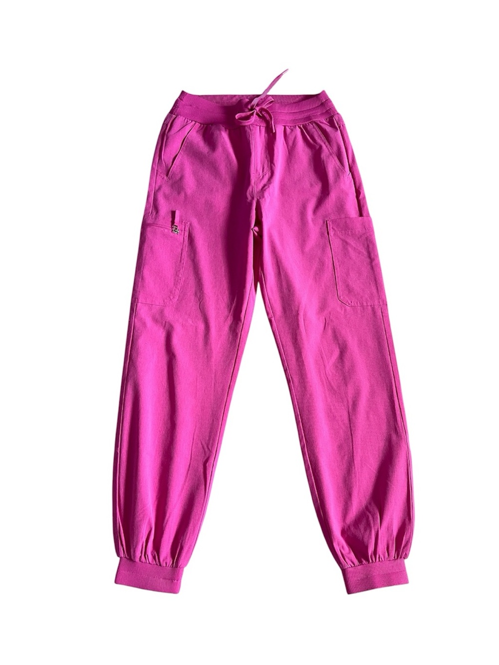 Hot Pink Women's Cargo Joggers with Drawstring Waist/ Scrub Pants
